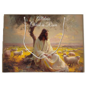 Vintage Christ is Risen Easter Christian Religious ラージペーパーバッグ (正面)