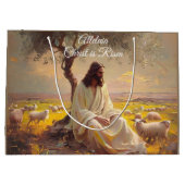 Vintage Christ is Risen Easter Christian Religious ラージペーパーバッグ (裏面)