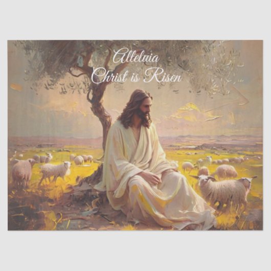 Vintage Christ is Risen Easter Christian Religious 薄葉紙 (正面)