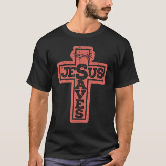 Vintage Christian Cross Jesus Saves Tシャツ