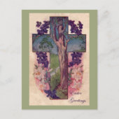 Vintage Christian Tree Easter Postcard シーズンポストカード (正面)