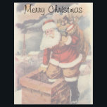 Vintage Christmas ビクトリアン Santa Claus in Chimney<br><div class="desc">ヴィンテージのイラストレーションビクトリアンメリークリスマスの休日の画像すてきは、クリスマス・イブに玩具の袋でいっぱいの家の煙突の下に白い髭と帽子の登山を持つ古いサンタ・クロースを特徴とする。ハッピーホリデーと季節のご挨拶！</div>