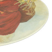 Vintage Christmas ビクトリアン Santa Claus in Chimney カッティングボード (角)