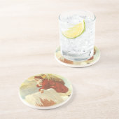 Vintage Christmas ビクトリアン Santa Claus in Chimney コースター (側面)