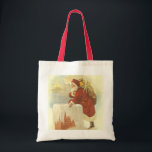 Vintage Christmas ビクトリアン Santa Claus in Chimney トートバッグ<br><div class="desc">ヴィンテージイラストレーションビクトリアンエラメリークリスマスの休日デザインは、クリスマスイブのおもちゃでいっぱいの袋で雪の上の屋根の登山の上にサンタクロースをフィーチャー。屋根の上に聖ニコライすてきルと非常に寒い冬の夕べ。</div>