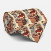 Vintage Christmas ビクトリアン Santa Claus in Chimney ネクタイ (ロール)