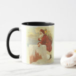 Vintage Christmas ビクトリアン Santa Claus in Chimney マグカップ<br><div class="desc">ヴィンテージイラストレーションビクトリアンエラメリークリスマスの休日デザインは、クリスマスイブのおもちゃでいっぱいの袋で雪の上の屋根の登山の上にサンタクロースをフィーチャー。屋根の上に聖ニコライすてきルと非常に寒い冬の夕べ。</div>