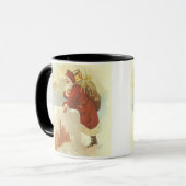 Vintage Christmas ビクトリアン Santa Claus in Chimney マグカップ (正面左)