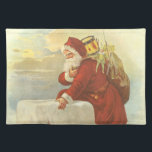 Vintage Christmas ビクトリアン Santa Claus in Chimney ランチョンマット<br><div class="desc">ヴィンテージイラストレーションビクトリアンエラメリークリスマスの休日デザインは、クリスマスイブのおもちゃでいっぱいの袋で雪の上の屋根の登山の上にサンタクロースをフィーチャー。屋根の上に聖ニコライすてきルと非常に寒い冬の夕べ。</div>