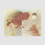 Vintage Christmas ビクトリアン Santa Claus in Chimney 薄葉紙<br><div class="desc">ヴィンテージイラストレーションビクトリアンエラメリークリスマスの休日デザインは、クリスマスイブのおもちゃでいっぱいの袋で雪の上の屋根の登山の上にサンタクロースをフィーチャー。屋根の上に聖ニコライすてきルと非常に寒い冬の夕べ。</div>
