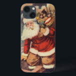 Vintage Christmas ビクトリアン Santa Claus in Chimney iPhone 13ケース<br><div class="desc">ヴィンテージのイラストレーションビクトリアンメリークリスマスの休日の画像すてきは、クリスマス・イブに玩具の袋でいっぱいの家の煙突の下に白い髭と帽子の登山を持つ古いサンタ・クロースを特徴とする。ハッピーホリデーと季節のご挨拶！</div>