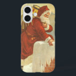 Vintage Christmas ビクトリアン Santa Claus in Chimney iPhone 16ケース<br><div class="desc">ヴィンテージイラストレーションビクトリアンエラメリークリスマスの休日デザインは、クリスマスイブのおもちゃでいっぱいの袋で雪の上の屋根の登山の上にサンタクロースをフィーチャー。屋根の上に聖ニコライすてきルと非常に寒い冬の夕べ。</div>