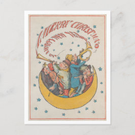 Vintage Christmas 1866ミュージシャンin Crescent Moon ポストカード