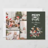 Vintage Christmas 4 Photos Family Celebration シーズンカード (正面)