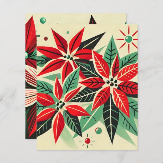 Vintage Christmas 50s Pop Art Poinsettia Scrapbook (正面/裏面)