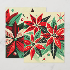 Vintage Christmas 50s Pop Art Poinsettia Scrapbook