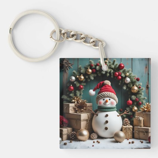 Vintage Christmas - Acrylic Keychain キーホルダー (正面)