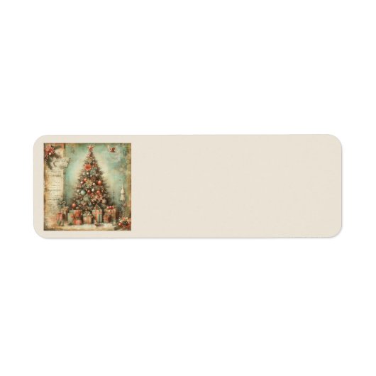 Vintage Christmas Address Labels ラベル (正面)