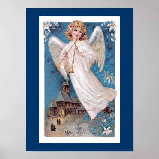 Vintage Christmas Angel ポスター (正面)