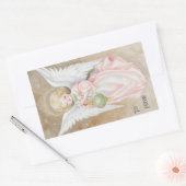 Vintage Christmas Angel 長方形シール (封筒)