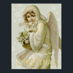 Vintage Christmas angel CC0619 Cardstockポスター ポスター<br><div class="desc">冬は毛皮を着た甘いチャイルドエンジェルと花運籠を特集したカードストックのポスター。カスタマイズ可能な文字：メリークリスマス。ポスタもしーのサイズと紙の質を変更できる、イメージファイルは7, 4 MBと1950 x 3190ピクセルである。おそらく子供の寝室のためのクリスマスプレゼント、この小さな天使の外観は暖かくフレンドリーある。</div>