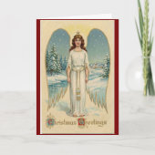 Vintage Christmas Angel Greeting Card カード (正面)