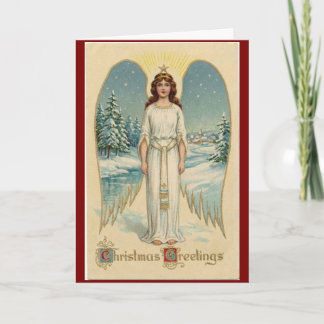 Vintage Christmas Angel Greeting Card カード