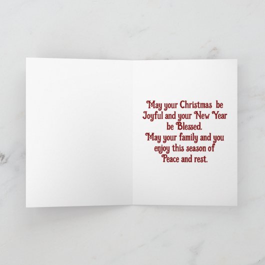 Vintage Christmas Angel Greeting Card カード (内部)