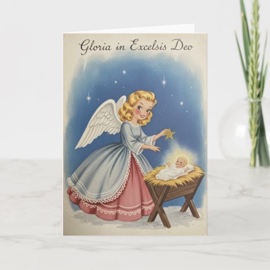 Vintage Christmas Angel Holiday Card シーズンカード (正面)