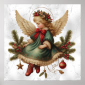 Vintage Christmas Angel Poster ポスター (正面)