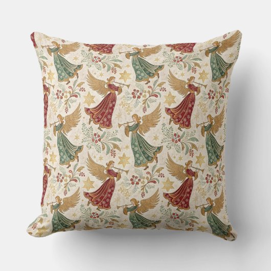 Vintage Christmas Angels クッション (正面)