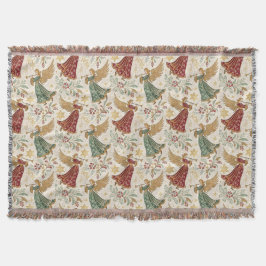 Vintage Christmas Angels スローブランケット