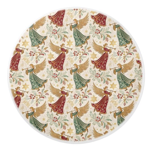 Vintage Christmas Angels  セラミックノブ (正面)