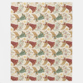 Vintage Christmas Angels フリースブランケット (正面)