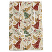 Vintage Christmas Angels ミディアムペーパーバッグ (裏面)