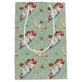 Vintage Christmas Angels ミディアムペーパーバッグ (正面)