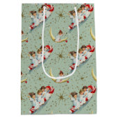 Vintage Christmas Angels ミディアムペーパーバッグ (裏面)