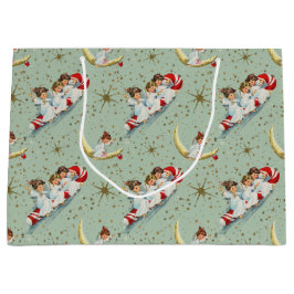 Vintage Christmas Angels ラージペーパーバッグ