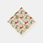 Vintage Christmas Angels Custom Disposable Paper スタンダードカクテルナプキン (角)