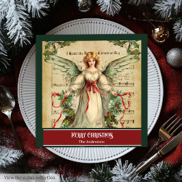 Vintage Christmas Angels Elegant Holiday Napkins