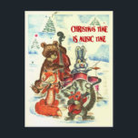Vintage Christmas, Animal music group シーズンポストカード<br><div class="desc">Vintage Christmas,  Animal music group</div>