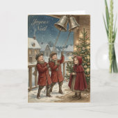 Vintage Christmas Bell Ringers Card カード (正面)