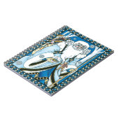 Vintage Christmas, Blue Santa Claus with Snowglobe ノートブック (左側)