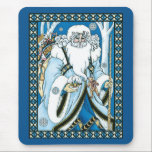 Vintage Christmas, Blue Santa Claus with Snowglobe マウスパッド<br><div class="desc">ヴィンテージイラストレーションビクトリアンスタイルメリークリスマスの休日デザインは、森の中でサンタクロースを特集すてき。サンニコライは、片手に雪の球体を持つ青いコートを着て、もう一方の手に杖を持っている。彼のコートからつるかわいいテディベアとおもちゃの袋は彼の背中の上にクリスマスイブに配達する準備ができている。森の中の雪の白い冬のシーンは、木々と、雪の結晶が夜空から落ちている。ハッピーホリデーと季節のご挨拶！</div>