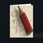 Vintage Christmas, Business Math Equation シーズンカード<br><div class="desc">このカスタマイズクリスマスカードへの簡単は、会社の祝日メッセージでパーソナライズするか、単にあなたの名前を追加する。ヴィンテージイラストレーションビジネス画像は、金融数学の加算方程式のための数字とシャープな赤い鉛筆を特徴とする。学生が経済学や会計の先生の宿題をクラスに教えする時間。新学期の時間は数学者のギーク全員に！計算を使用する職業のグレタデザイン。</div>
