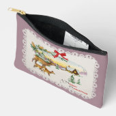 Vintage Christmas Cabin & Deer アクセサリーポーチ (見開き)