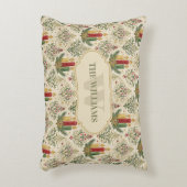 Vintage Christmas Candle Damask Pattern アクセントクッション (正面(垂直))