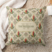 Vintage Christmas Candle Damask Pattern クッション (ブランケット)