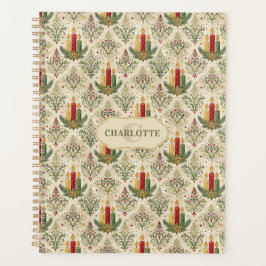 Vintage Christmas Candle Damask Pattern Custom  プランナー手帳