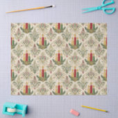Vintage Christmas Candle Damask Pattern Seamless  薄葉紙 (クラフト)